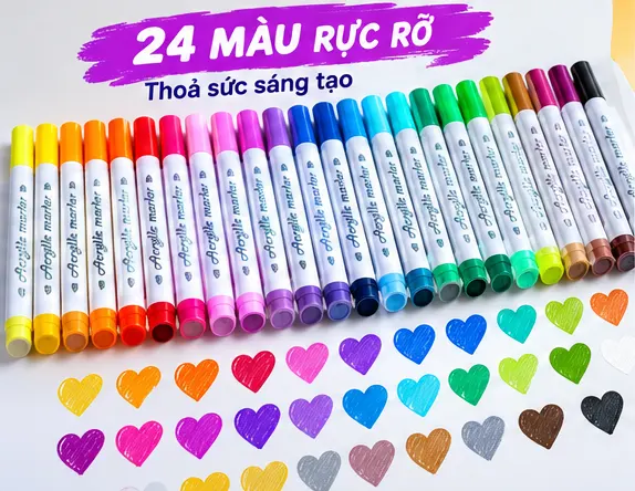 Bút lông Acrylic 2 đầu 610 - 24M