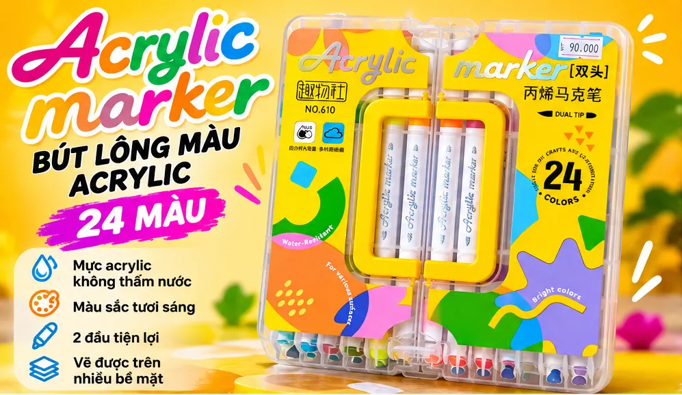 Bút lông Acrylic 2 đầu 610 - 24M