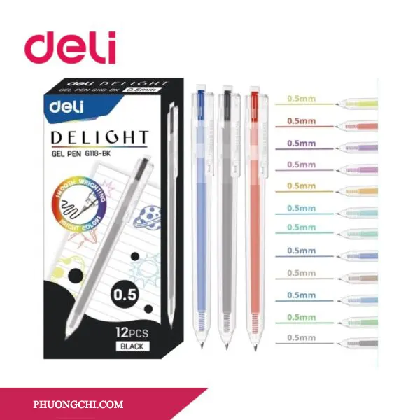 Bút Gel Màu Deli Indelight G118 – Ngòi 0.5mm