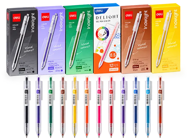 Bút Gel Màu Deli Indelight G118 – Ngòi 0.5mm
