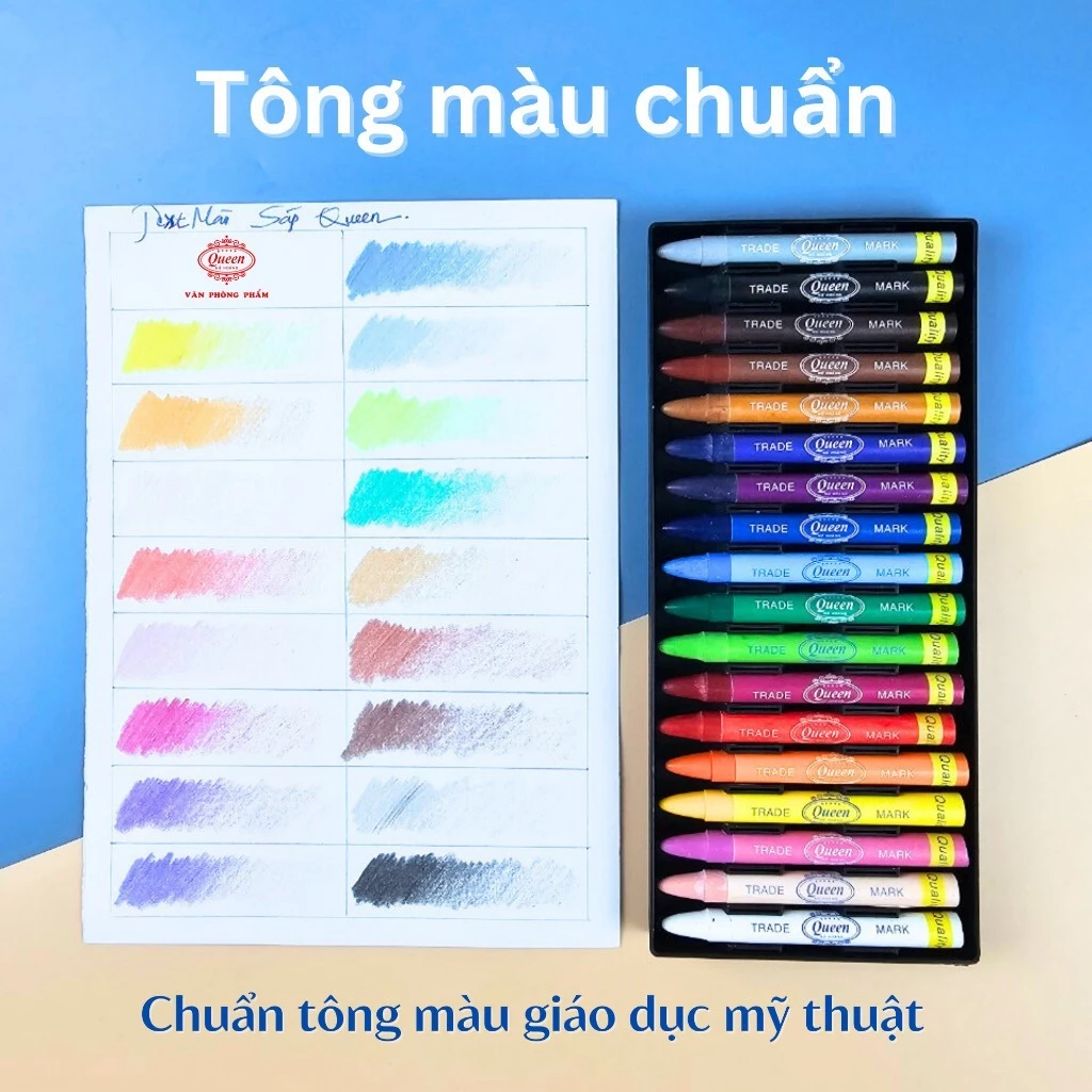 Bút sáp màu Queen 18 màu - WCR-018
