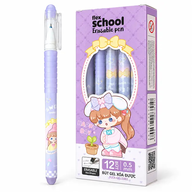 Bút Gel Xóa Được Flex School 0.5mm – Mực Xanh – FLEX-GELE002