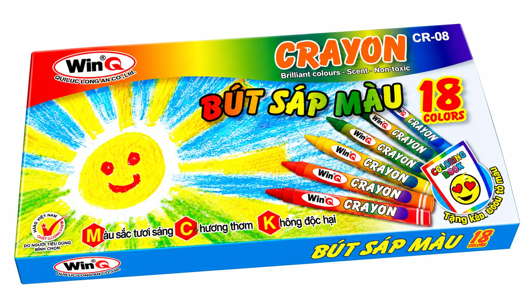 Bút Sáp 18 Màu - WinQ - CR-08
