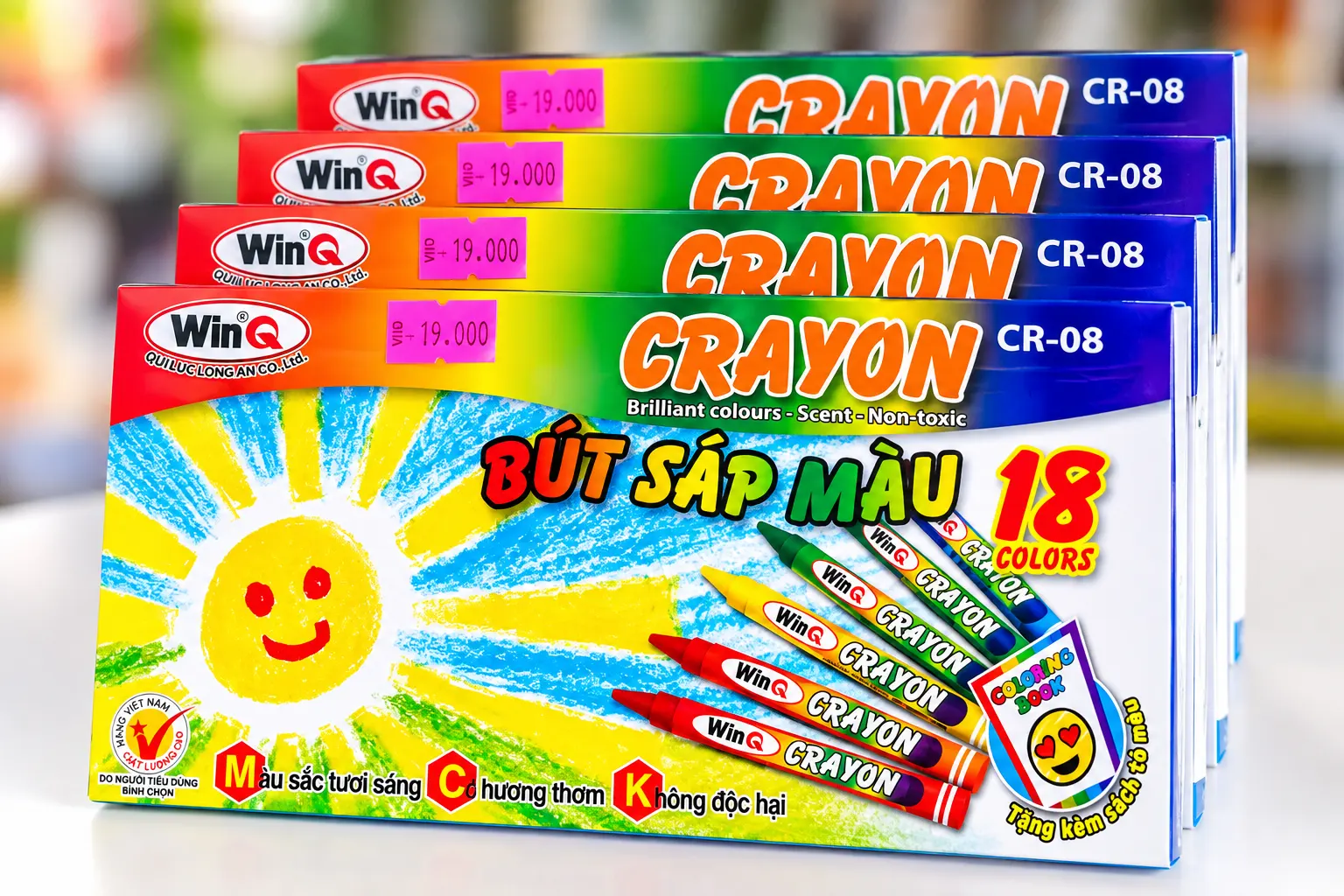 Bút Sáp 18 Màu - WinQ - CR-08