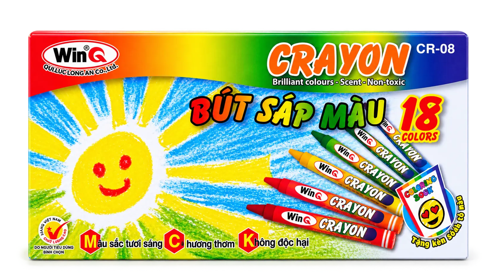 Bút Sáp 18 Màu - WinQ - CR-08
